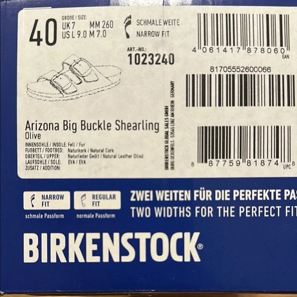 Birkenstock Arizona Shearling lined, Olive Sandals size 9 - Picture 7 of 7